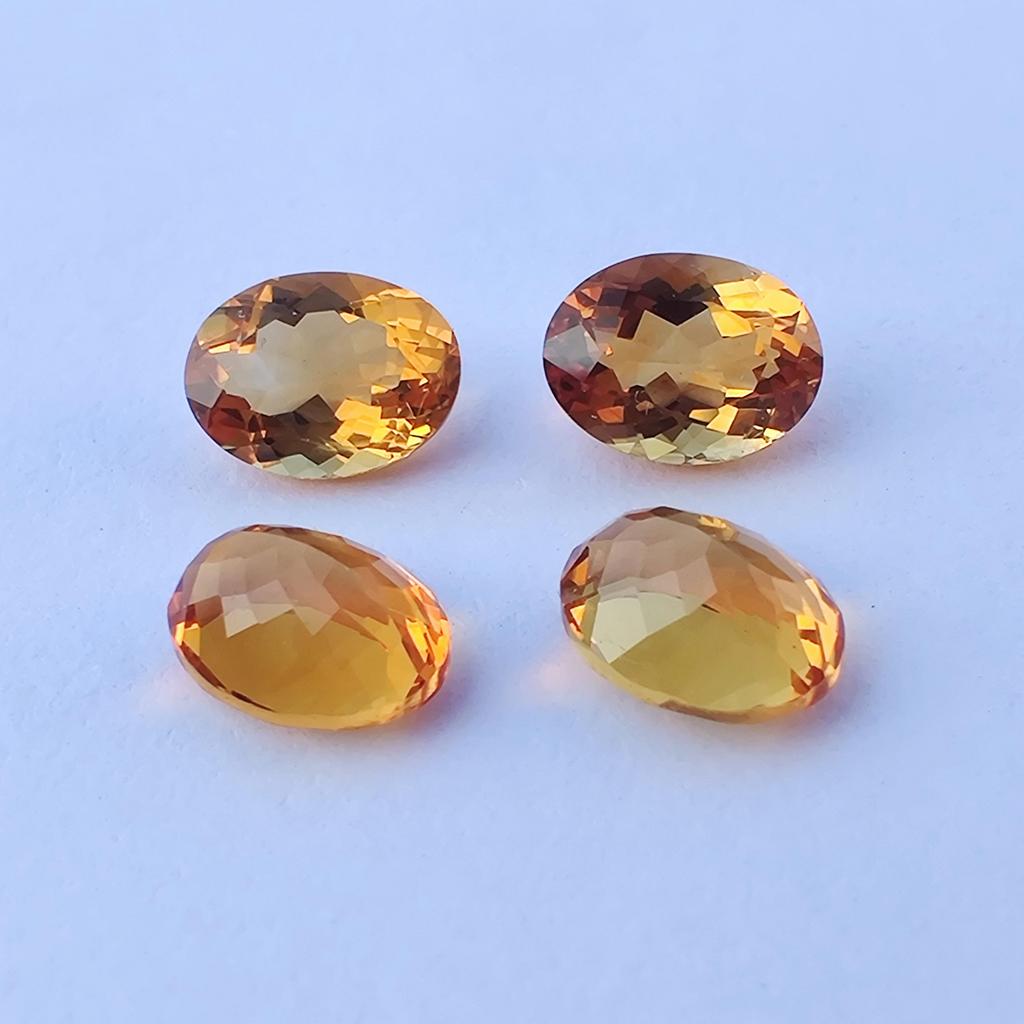 4 Stück Los 6x8 MM Größe Ovale Form Natürlicher Citrin Facettiert Für Ringherstellung Edelstein, 5,50 Karat Citrin Stein.