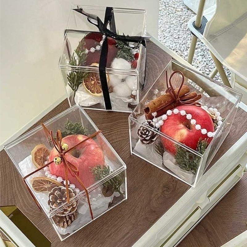 1-50pcs New Square Transparent Plastic Boxes with Lid for Food Acrylic Candy Gift Figurine Display Small Candy Boxes