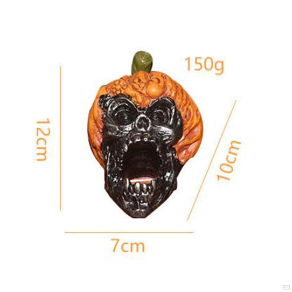 Pumpkin Skull Decoration Halloween Resin Craft Sculpture Horror Decor Ornament for Tabletop