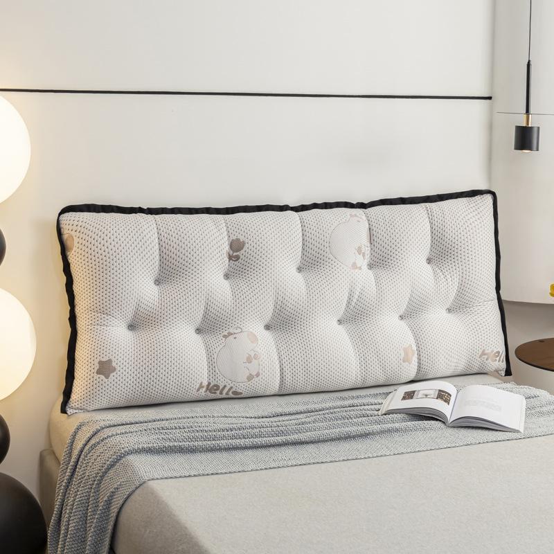 Non-slip Bedhead Cushion Large Pillow Summer Waist Protection with Zipper for Double Sofa Tatami Bed Reading Backrest 100-200cm