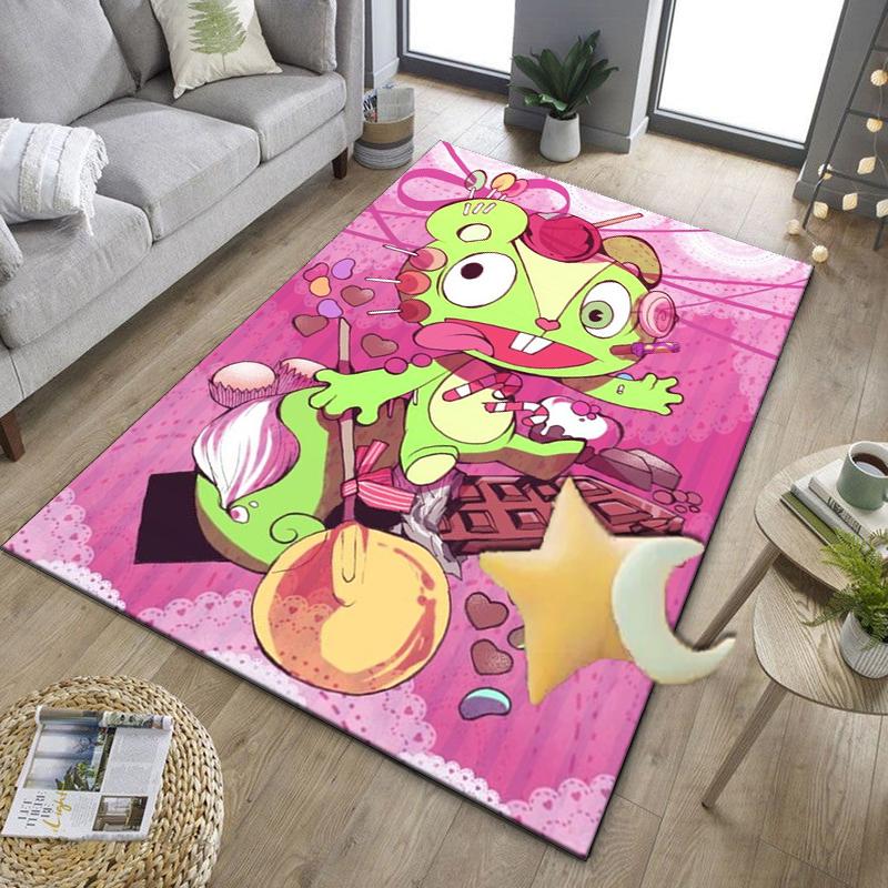 Happy Tree Friends Anniversary Office Rug Chair Mat, Game Carpet, Suitable for Front Door, Bedroom, Living Room, Desk, Holiday Gift