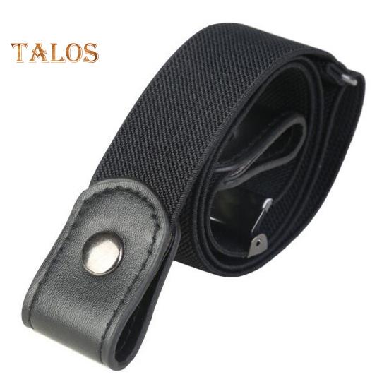 Canvas Lazy Belt Elastic Rubber Band Visible Snap Button Adjustable Slide Buckle Waistband Jeans Pants Accessories