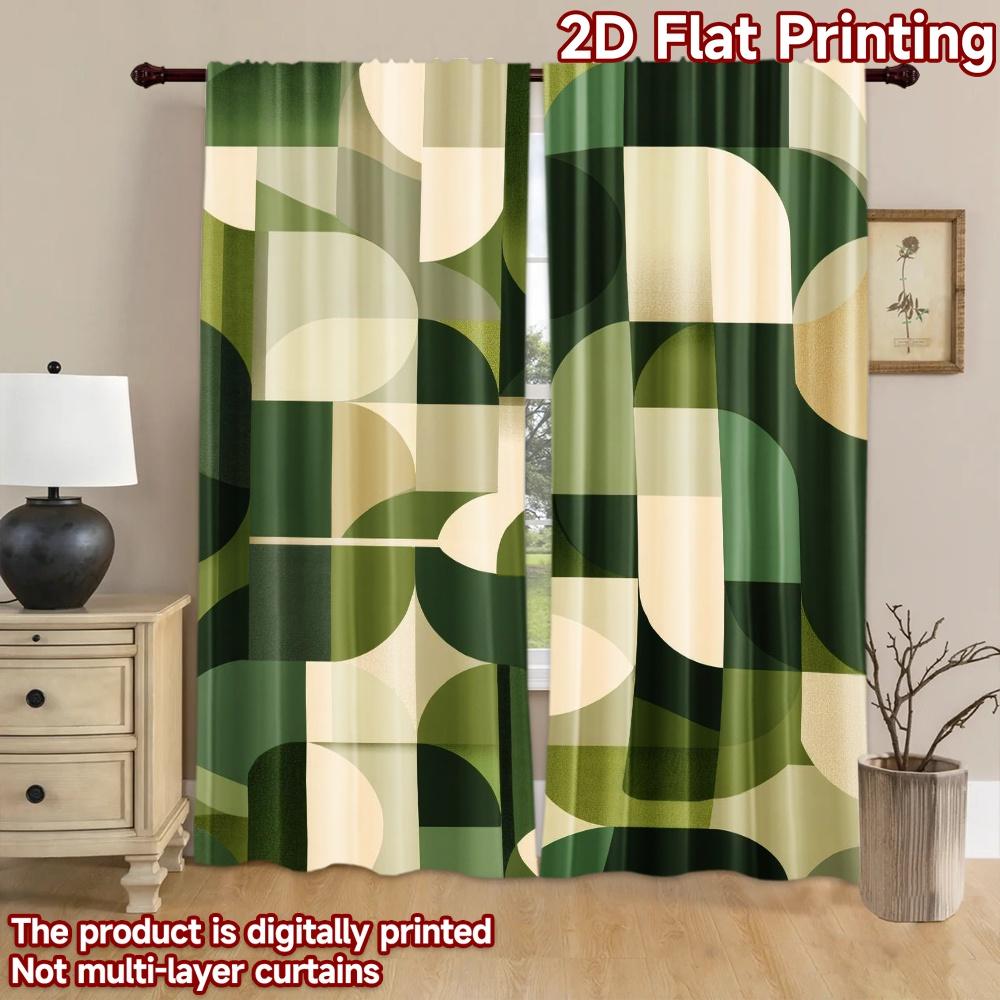 2D flat Photography Backdrop Tapestry Geometric Green Shapes 100% Polyester Anniversary for Suitable for indoor celebrations