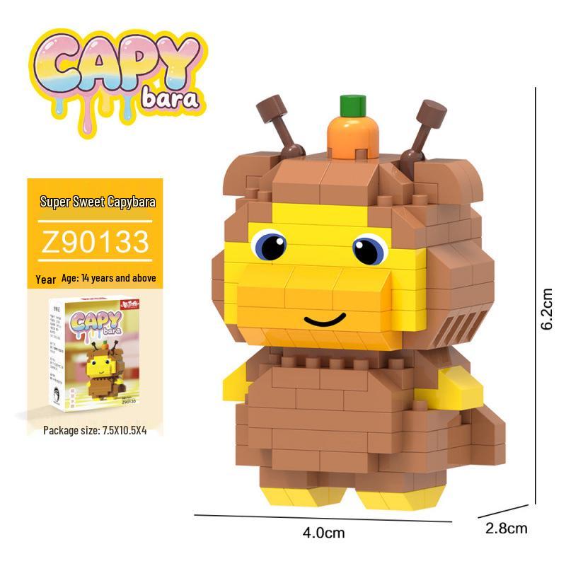 Creative Capybara Plush & Building Blocks Educational Toy