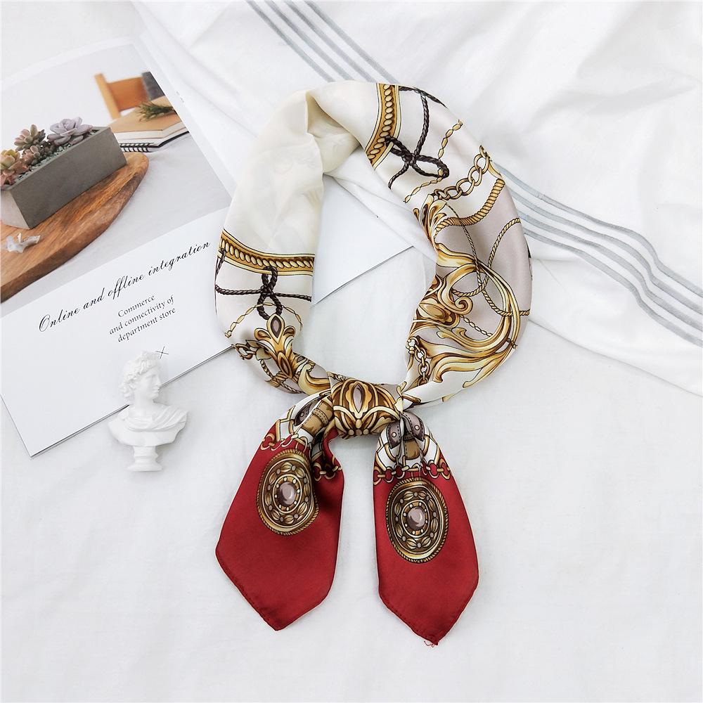 70 Stripes Small Silk Scarf - Women's Spring/Summer/Autumn Versatile Korean Neck Protection Neck Scarf