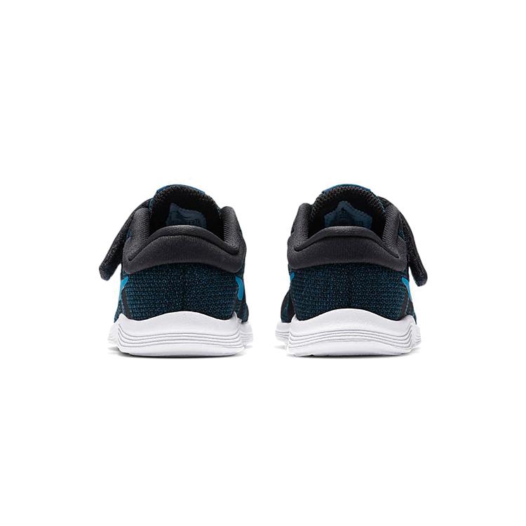 Nike REVOLUTION 4 Fabric Low top Running Shoes Black Blue White Infant And Toddler 943304-016