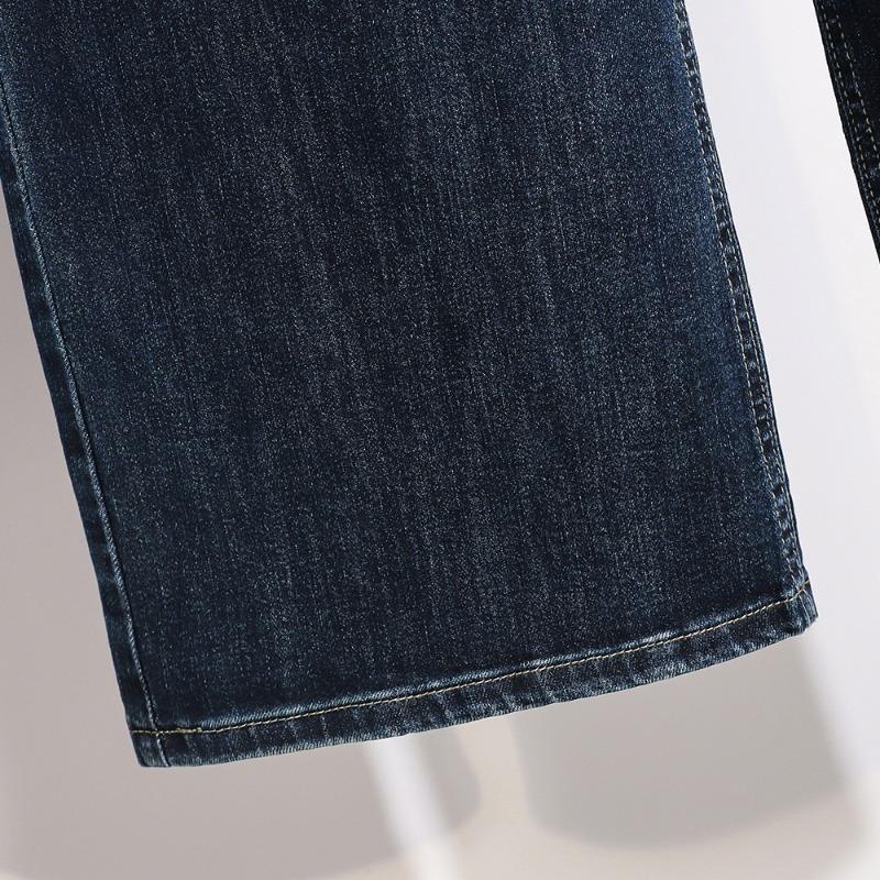 DIMANAF 2026 Autumn Winter New Plus Size Women Jeans Elastic Waist Denim Casual Loose Lady Long Pants Blue