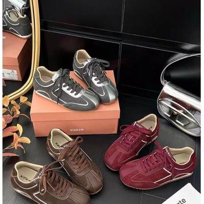 Inner Height Increase of 5cm~ American Retro German Training Shoes Women's Amber Streamer Versatile Sports Forrest Gump Shoes 2025 New Women's Shoes