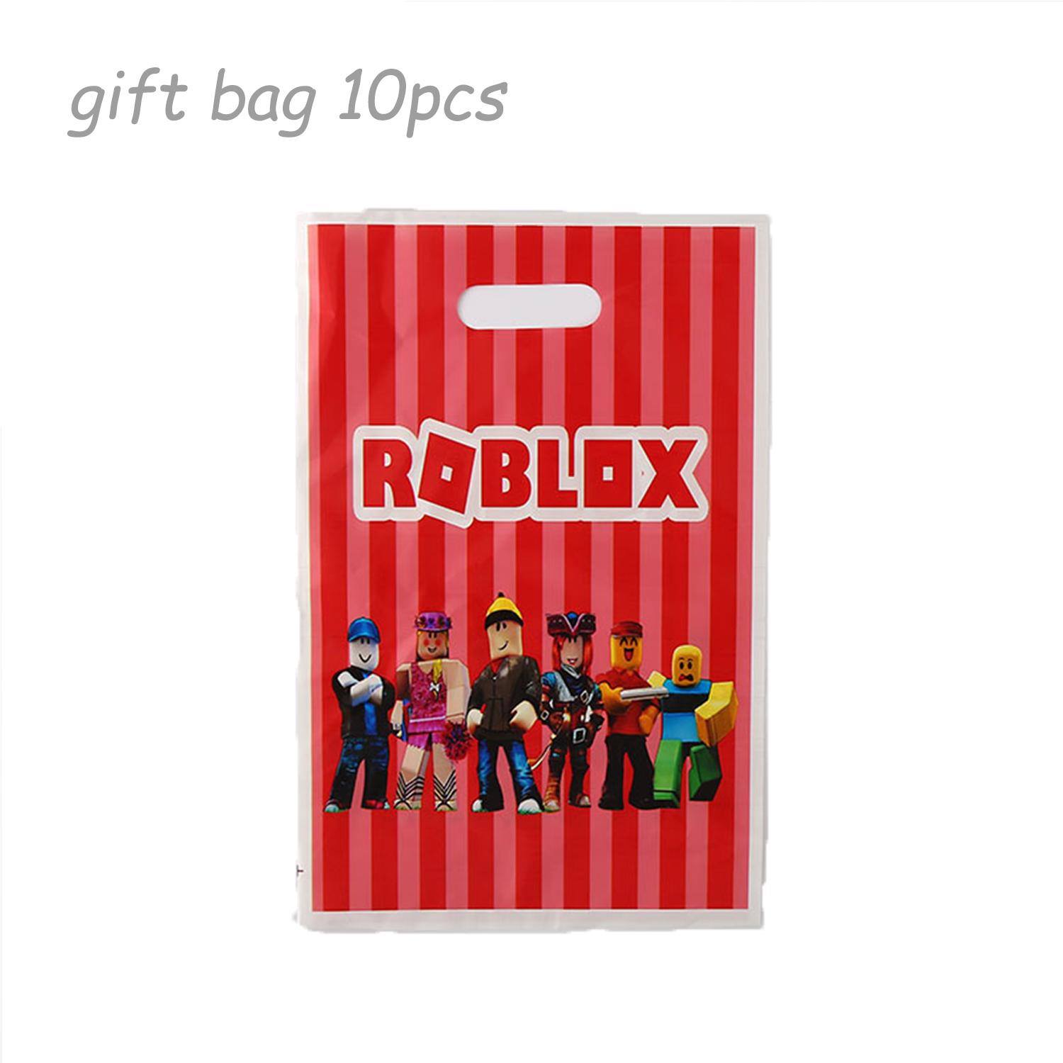

Roblox Birthday Theme Decorations Notepad Backdrop Baby Shower Supply party poster cake topper balloon banner plates cups for Round Sensory Durable