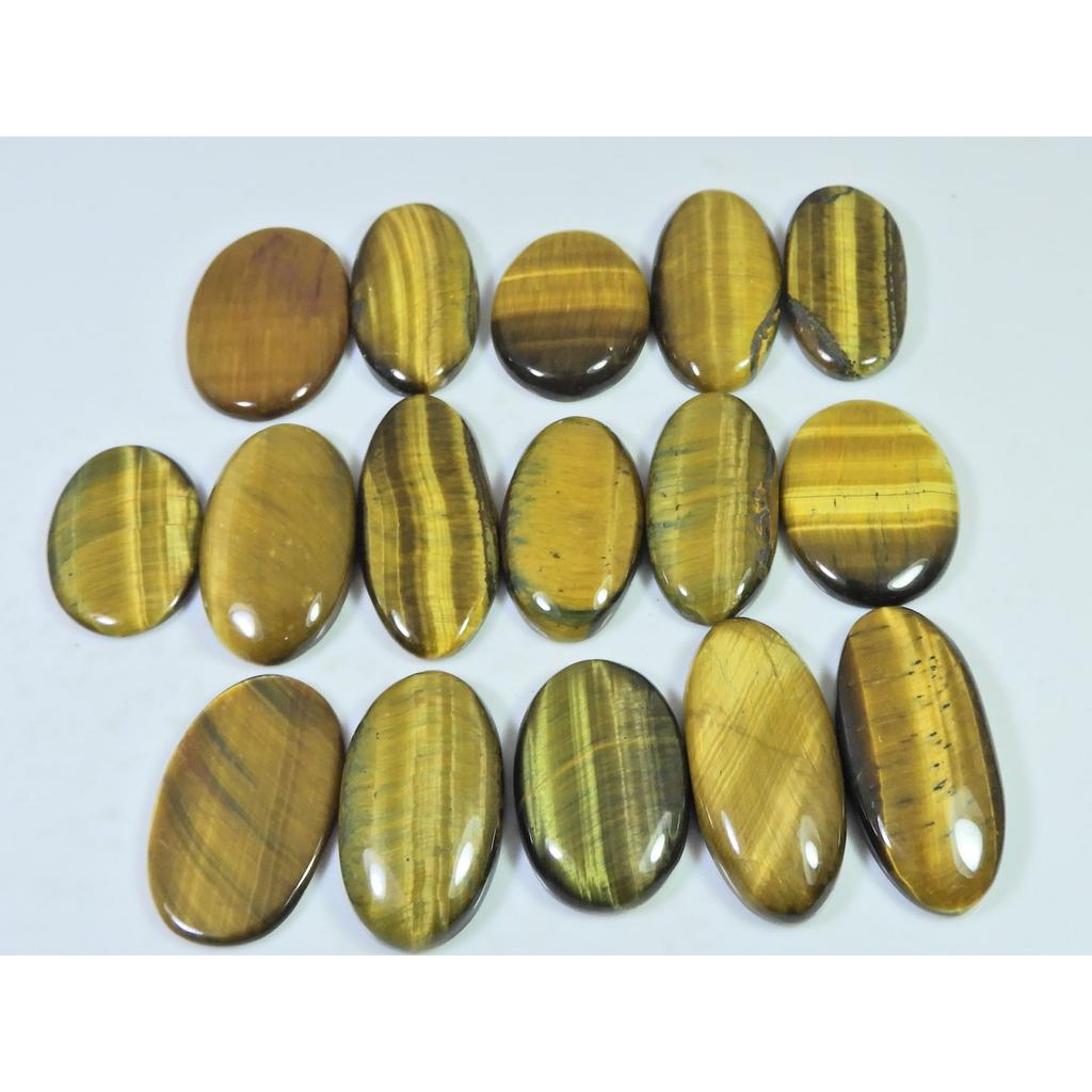 325Cts. Natural Tiger Eye Oval Cabochon Loose Gemstone 16Pcs Lot 23-29 MM C-724
