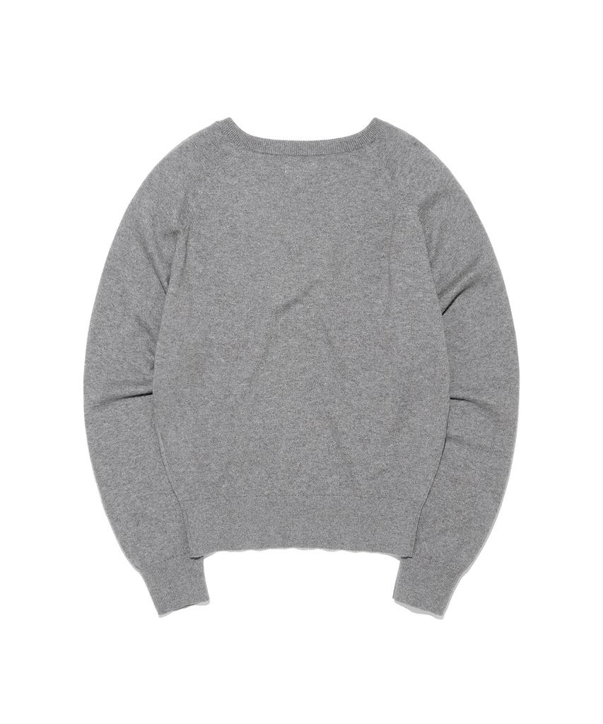 LEE Women'S Cotton Cashmere V-Neck Knit Gray