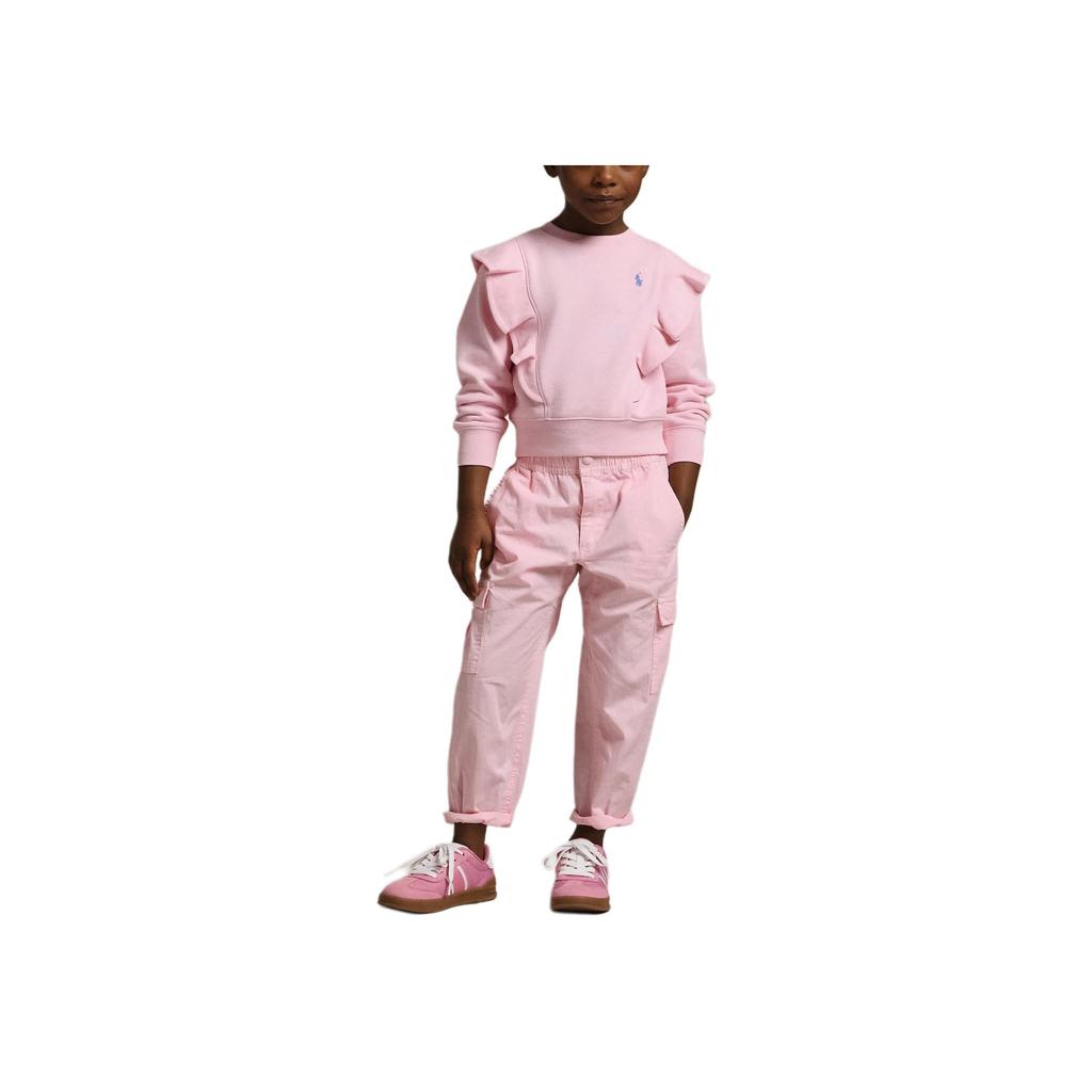 Polo Ralph Lauren Jednobarevné tričko s dlouhým rukávem a kulatým výstřihem Dětské topy Světle růžová 313957719-003