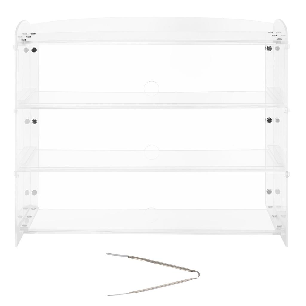 Bakery Display Case, 3-Tier Commercial Countertop Pastry Display Case, Clear Acrylic Bread Box for Kitchen, Party Cake Cabinet with Flip-Up Door for