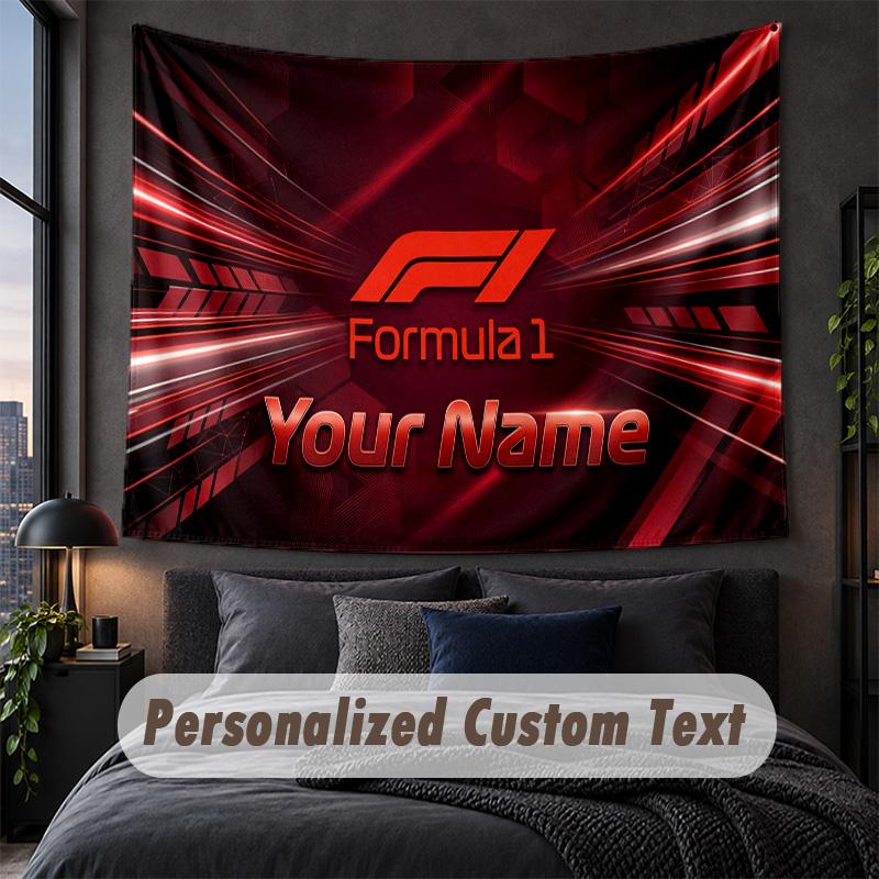Custom Name Text Tapestry,F1 Decorative Wall Hanging, Background Tapestry For Home Bedroom
