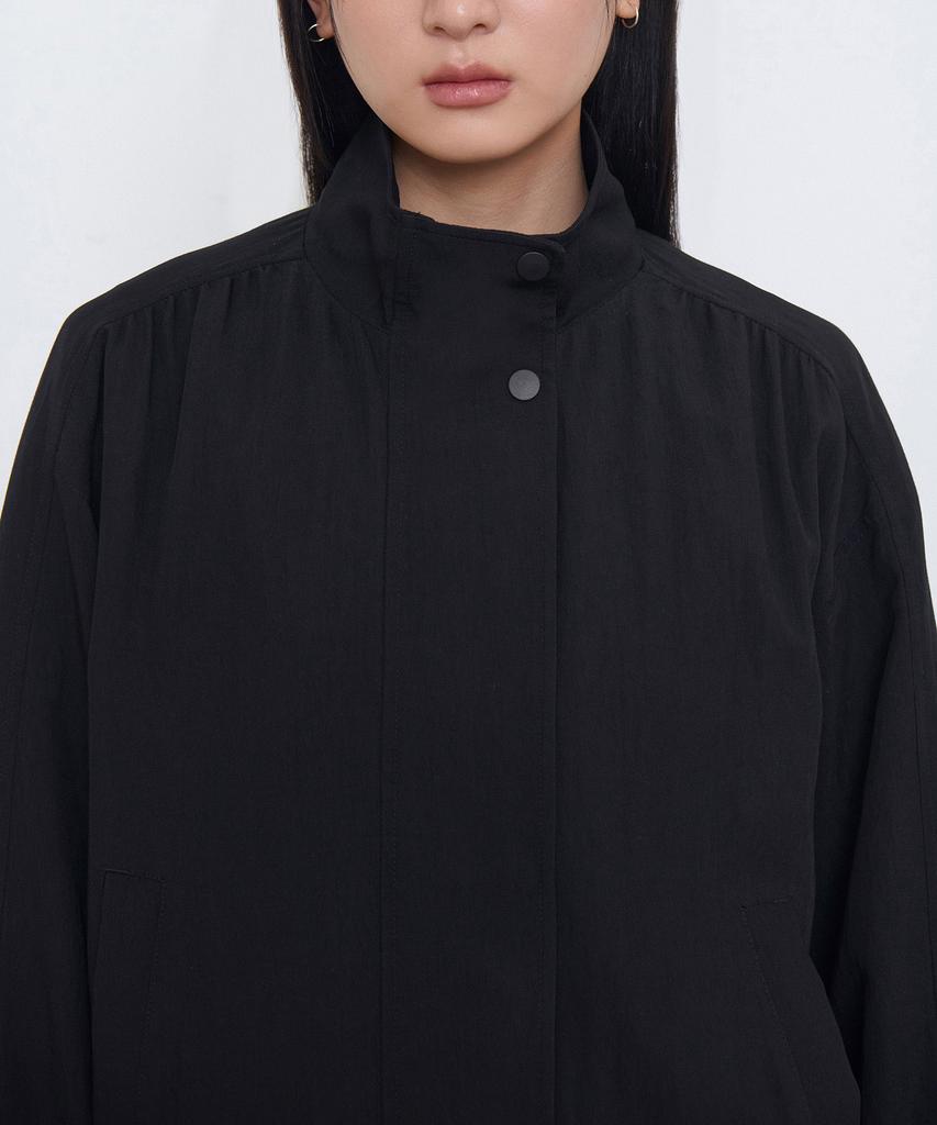 Musinsa Standard Woman Women'S Rn High Neck Shirred Blouson Jacket [Black]
