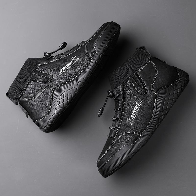 Men Designer Leather Shoes outdoor Handmade Luxury Leisure Casual Moccasin Fashion high top Comfortable men shoes