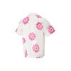 Li Ning Floral Print Polo Button Short Sleeve Shirt Unisex Shirts White ASHT217-1