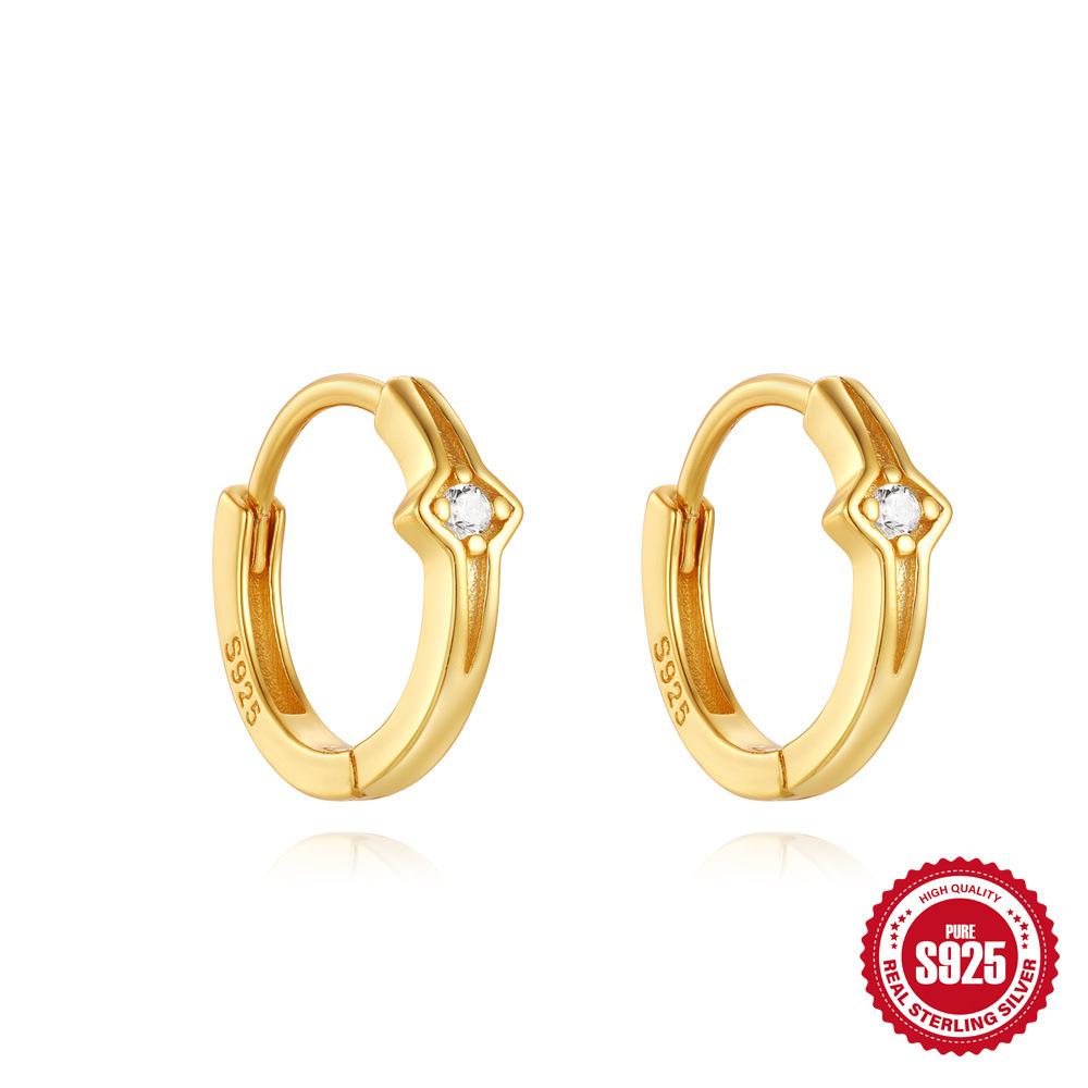 

Повседневные универсальные серьги S925 Pure Wide Face Full Of Diamonds Star Moon Fashion Earrings Earrings Buckles 925 Silver