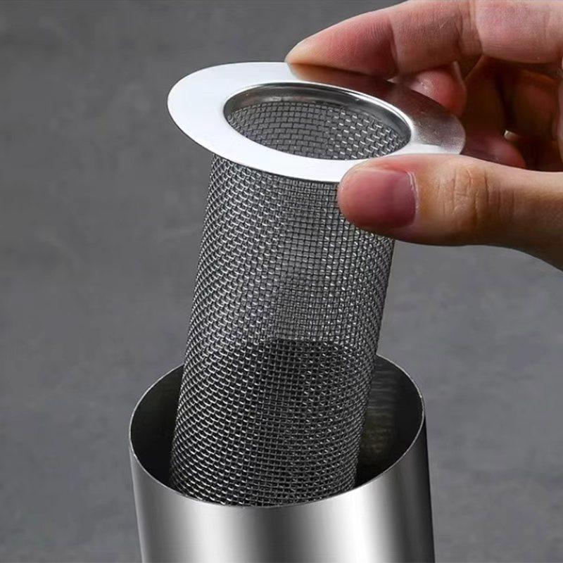 Strainer Stainless Steel Water Filter Element Kitchen Basket Strainer for Washing (Silver,S)