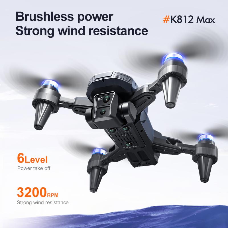 2025 New K812 MAX Drones With Screen 8K HD Aerial Photography GPS 5G Wifi Dual Camera Foldable Quadcopter RC Toys For Kids Gifts