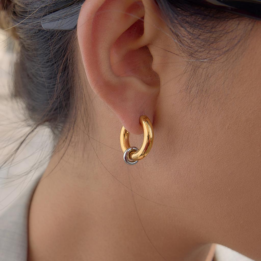  Statement Stainless Steel Geometric Simple C-shaped Earrings For Women Trendy Metal Texture 18 K Golden Accessories