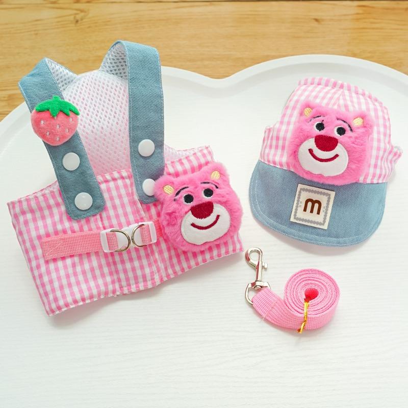 Pet Dog Chest and Shoulder Straps, Leash, Sun Hat Set, Cat and Dog Clothes, Going Out Cat