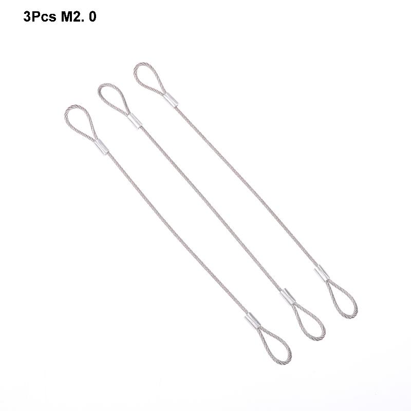 3PCS Safe 20cm Safety Security Cable Wire Stainless Steel Sliver Stage Lights Rope Double Loop Daily