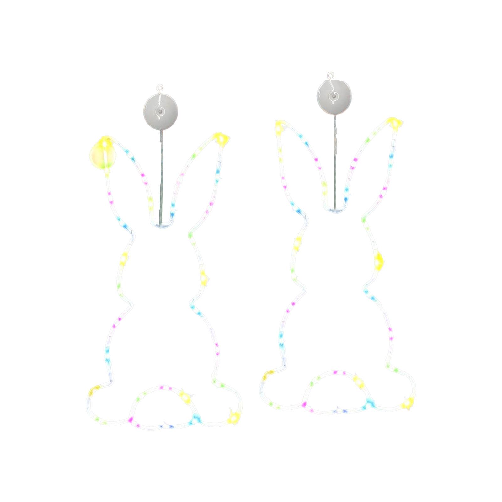 Illuminated Standing Droopy-eared Hanging Lamp, LED Colored Lights To Create An Easter Atmosphere For Indoor Window Decorations.