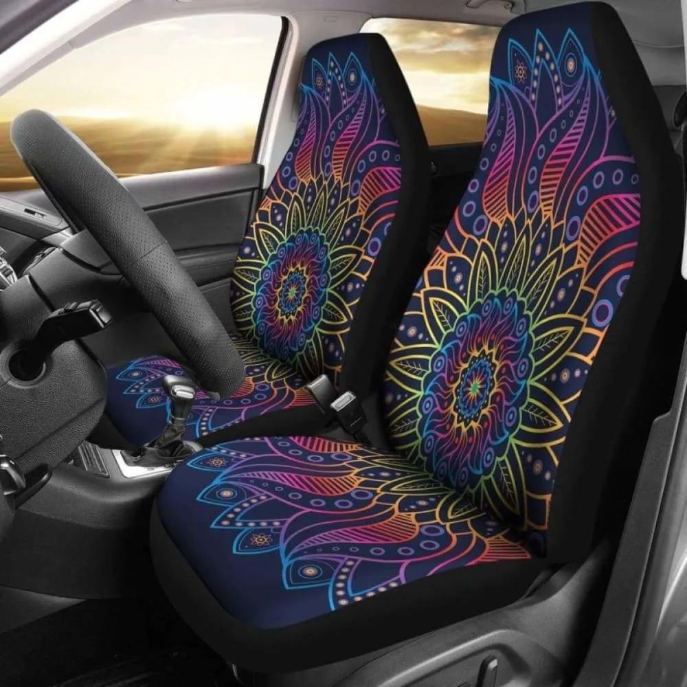 Mandala Blue Car Seat Covers | Give Your Car A Makeover! 20,Pack of 2 Universal Front Seat Protective Cover
