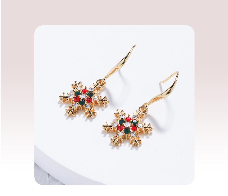 2022 Elegant Snowflake Stud Earrings: European & American Style Christmas Jewelry for Women