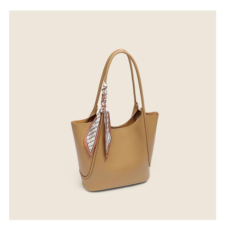 2025 new oblique span women's bag tote bag autumn and winter bow casual bucket bag shoulder bag large capacity