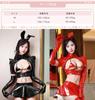 Bunny Girl Leder mit Handschuhen und Strümpfen Sexy Cosplay Reverse Bunny Schwarz Rot Dessous Kaninchen Halloween Kostüm Niedlich Emaille Glänzend Extrem [YUEEI]