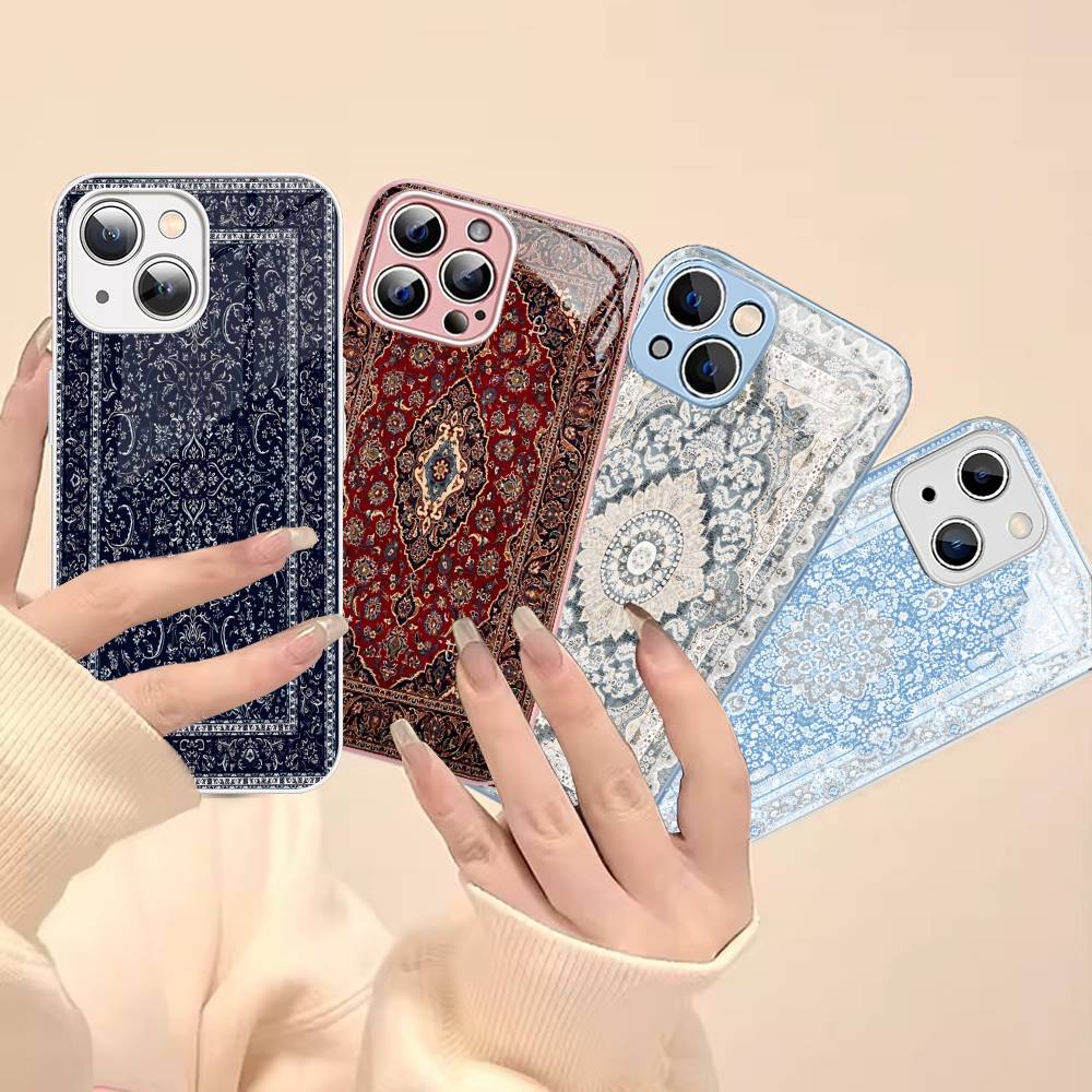Retro Persian Printed Tempered Glass For Iphone 14 13 12 11 Pro Mini XS MAX 14Plus X XS XR Cover