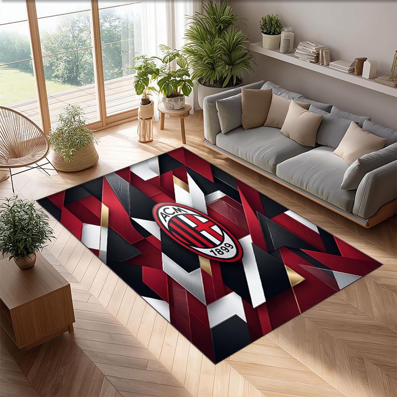 AC Milan Printed Flannel Area Rug Non Slip Soft Polyester Floor Carpet Indoor Decor Mat for Bedroom Living Room Sofa Game Room Home Decoration