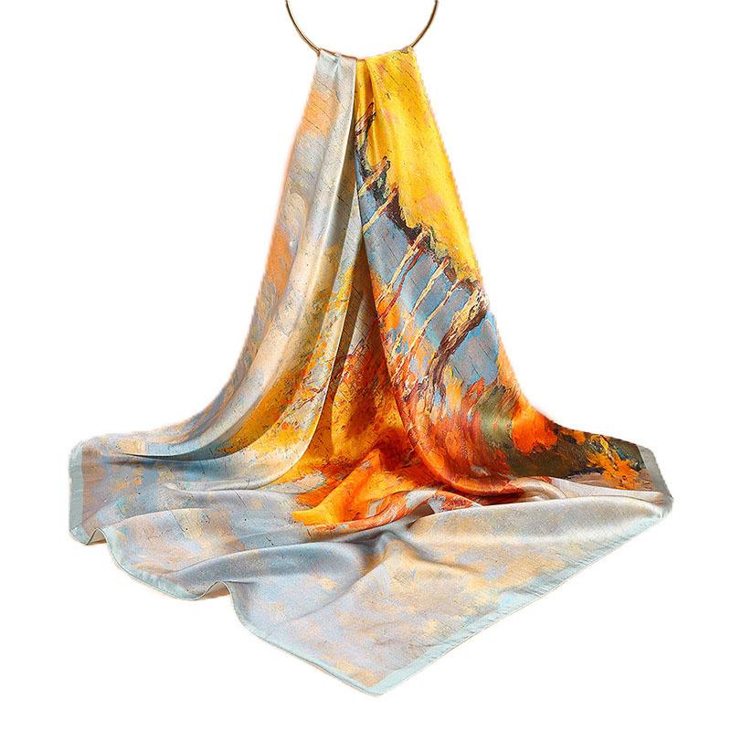88x88cm 100% Maulbeerseide Köper Schal Luxuriöses Übergroßes Quadratisches Tuch Elegantes Damen-Tuch für Frühling Sommer Herbst