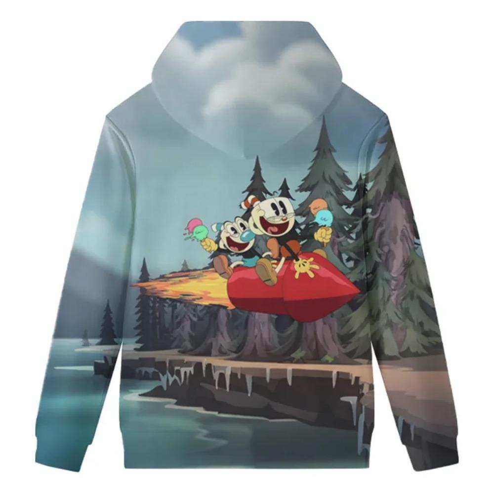 Cuphead Children's  Fleece 3D Print Hoodies Anime New Boysgirls 3D GAME Graphic Printing High Quality Comfortable Sweatshirts 3D Printed Tops