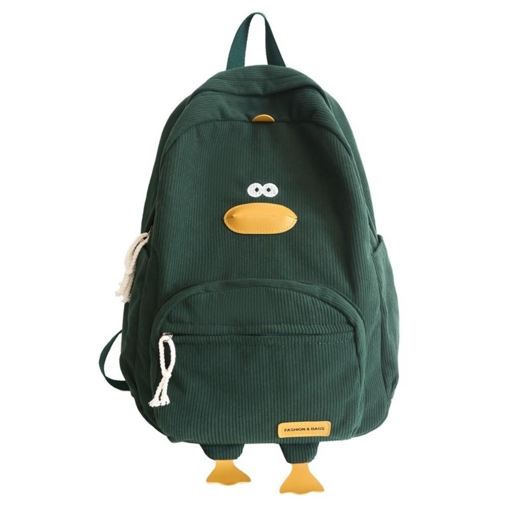 New Canvas Girls Backpack Large Capacity Lightweight Travel Rucksack Versatile Students Schoolbag For Students зелёный