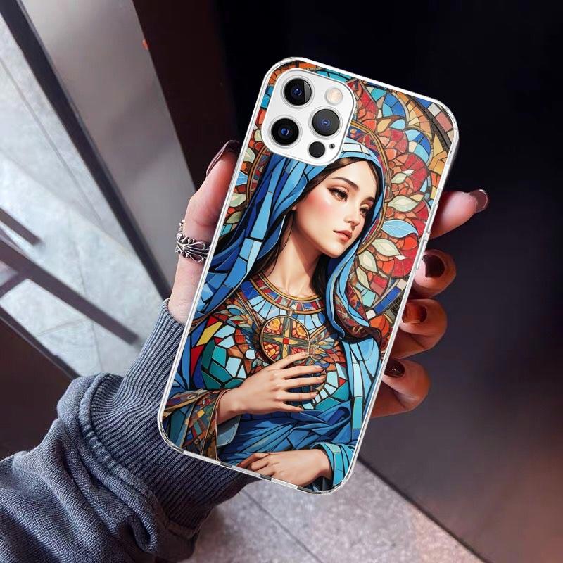 Virgin De Guadalupe Virgen Mary Phone Case For iPhone 17 Air 11 13 Mini 14 15 Plus 16 12 Pro Max 16E SE 7 8 Pattern Soft TPU Bac