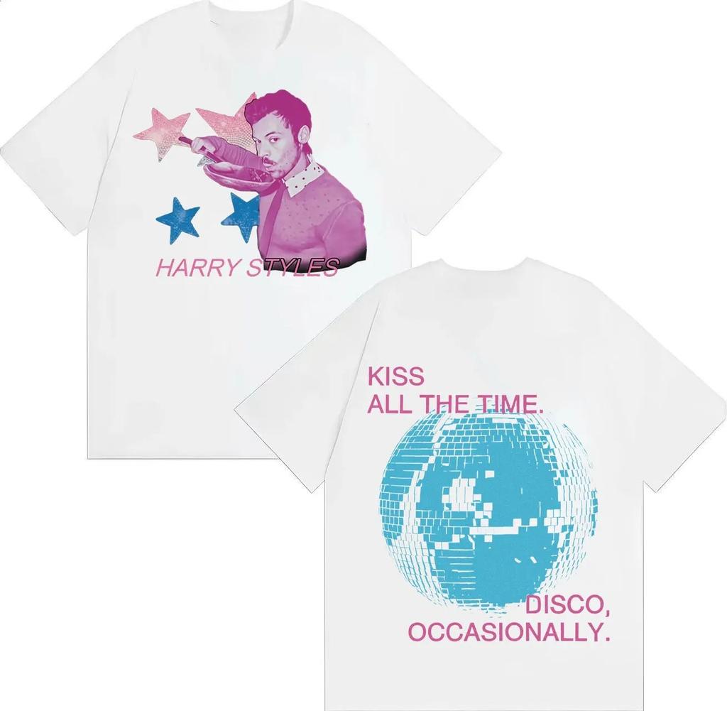 Harry Styles Kiss All The Time Disco Occasionally Fashion Short Sleeve Unisex YK s Oversized Cotton TShirt Streetwear