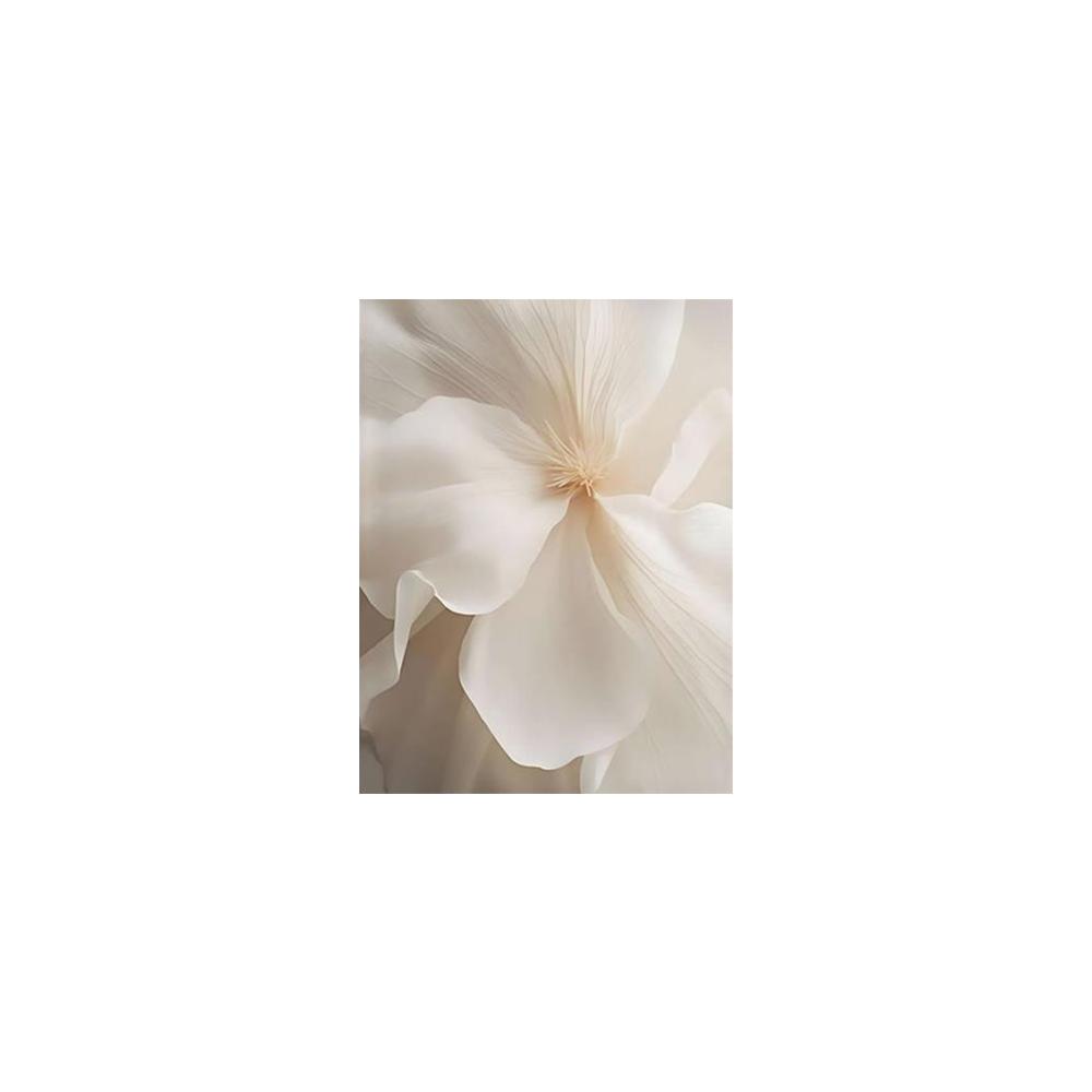 Abstract Beige Flower Wall Art, Peony Poster, Simple Floral Wall Art, Creative Canvas Poster Room Wall Decor, No Frame 21X30CMNo Framed