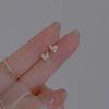 S Silver Needle Small Love Pearl Stud Earrings Women's New Trendy Niche Design Earrings Winter Earrings