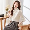 Women's French Style Long Sleeve Commuter Blouse