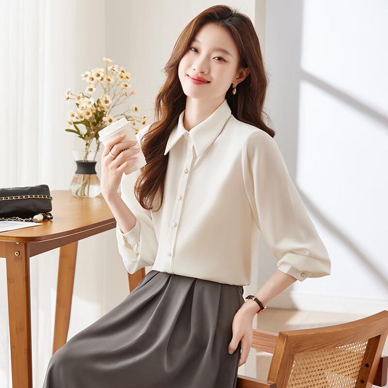 Women's French Style Long Sleeve Commuter Blouse