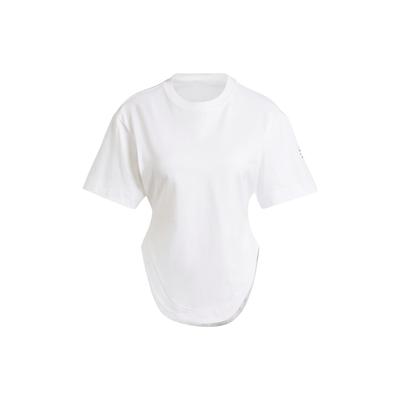 X Stella McCartney Sportswear T-Shirt mit geschwungenem Saum Damen Oberteile Weiß IT8271