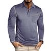 Men's Solid Color Button Lapel Long Sleeve Top Men's Casual Fashion Long Sleeve Top