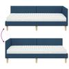 Corner Bed Frame with Mattress Other 2 Pcs Blue Fabric