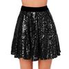 Women Skirt Elastic High Waist Sparkling Sequins Short Skirt Breathable Fabric Slimming Skirt Work Leisure Travel Parties
