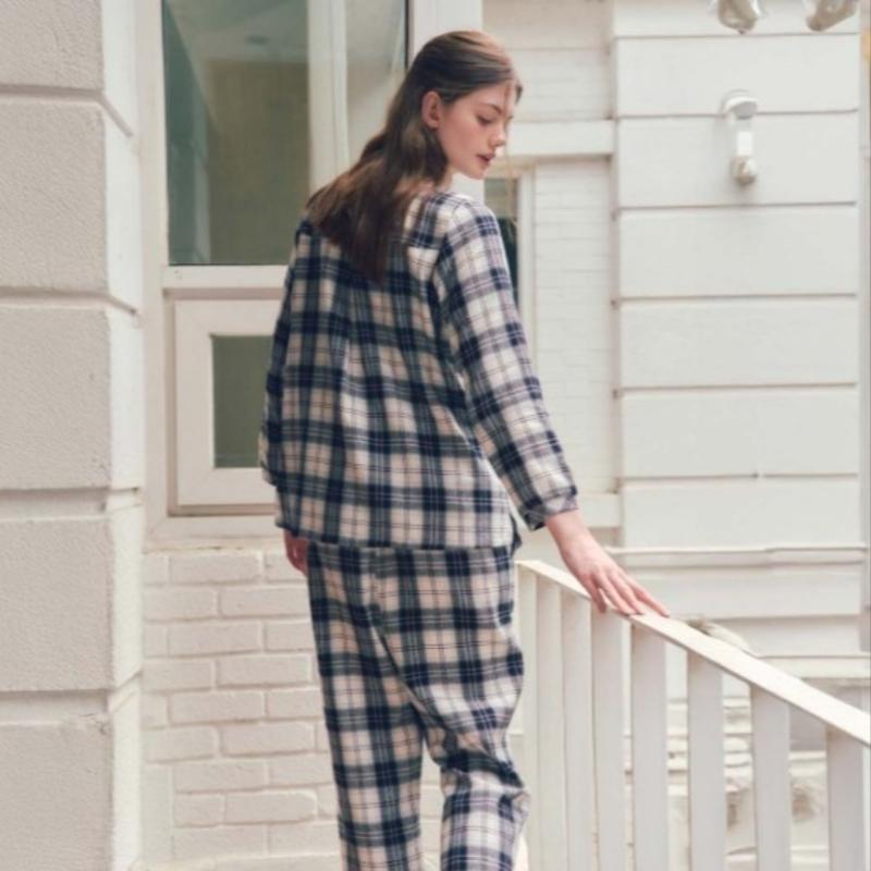 Venus Brushed Check Easy Fit Couples Bottoms Set Vep3963mvep3963w