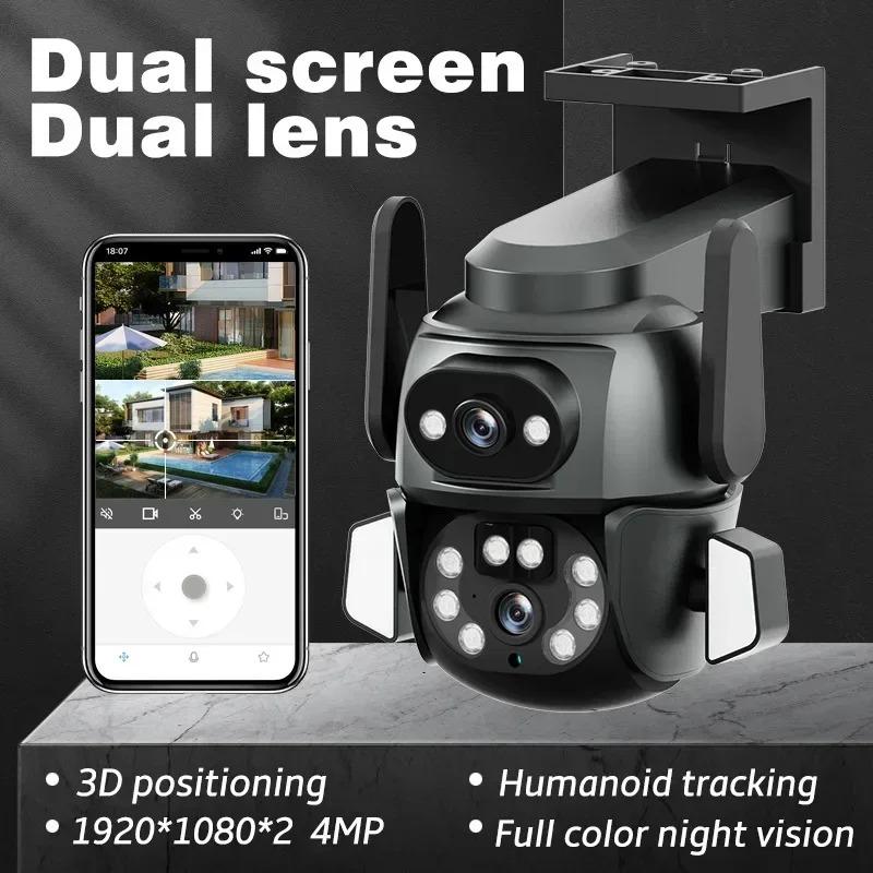 4K 8MP WIFI Kamera Dual Screen 8MM Binokular AI Körper Automatische Verfolgung CCTV Alexa Sicherheit Intelligent IP66 Überwachung