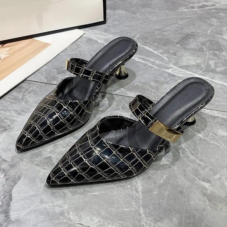 Pointed Toe Mules Fashion Women Slippers Casual Women's Shoes Women High Heels Elegant Ladies Outdoor Slide 2026